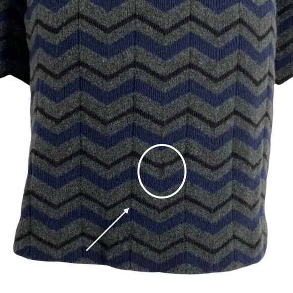 Amina Rubinacci Italy Wool Blend Chevron Knit Longline Sweater 42 Button Down - Picture 10 of 13